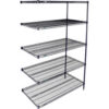 Nexel® 5 Shelf Nexelon® Blue Wire Shelving Unit Add On 24""W x 18""D x 74""H