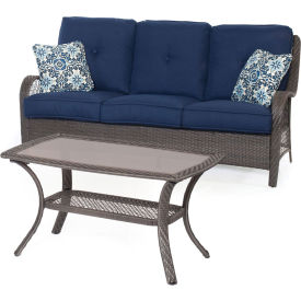 Hanover® Orleans 2 Piece Patio Set Navy Blue/Gray