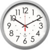 Chicago Lighthouse Silver Contemporary Clock 14.5"" Overall Diameter Silver Case 1 AA