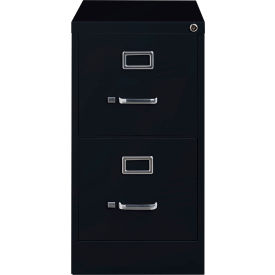 Hirsh Industries® 25"" Deep Vertical File Cabinet 2-Drawer Letter Size - Black