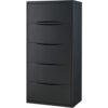 Interion® Premium Lateral File Cabinet 5 Drawers 30""W x 18""D x 64-1/2""H Black