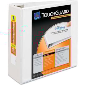 Avery® Touchguard Antimicrobial View Binder with Slant Rings 4"" Capacity White