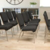 Flash Furniture 18.5""W Stacking Church Chair - Fabric - Black - Hercules Series