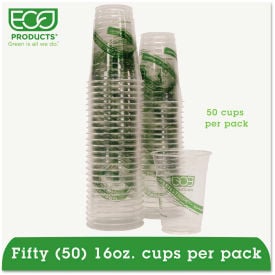 Eco-Products® GreenStripe Renewable Resource Cold Drink Cups 16 oz Translucent 50/Pack