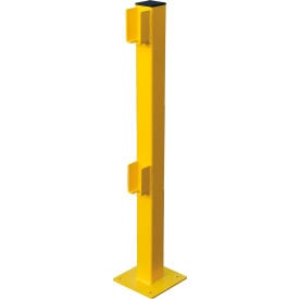 Global Industrial™ Steel Lift-Out Guard Rail End Post Double-Rail 42""H Yellow