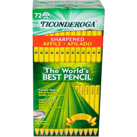 Ticonderoga® Pre-Sharpened Pencil HB (#2) Black Lead Yellow Barrel 72/Pack