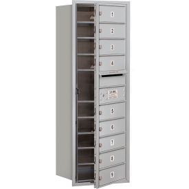 4C Horizontal Mailbox 41""H Single Column 9 MB1 Doors Front Load Aluminum USPS