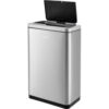 Global Industrial™ Rectangular Motion Sensor Trash Can 21 Gallon Brushed Stainless Steel