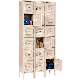 Global Industrial™ Capital® 6-Tier 18 Door Box Locker 36""W x 12""D x 78""H Tan Assembled