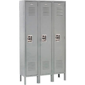 Global Industrial™ Infinity® 1-Tier 3 Door Locker 36""W x 12""D x 66""H Gray Unassembled