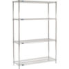 Nexel® 4 Shelf Chrome Wire Shelving Unit Starter 48""W x 18""D x 74""H