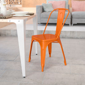 Flash Furniture Metal Indoor-Outdoor Stackable Chair - Orange