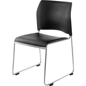 Stacking Chair - Vinyl - Black Seat with Chrome Frame - 8700 Series