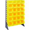 Quantum QRU-12S-240-24 Single Sided 12 Rail Unit With 24 QUS240 Ultra Stack & Hang Bins Yellow