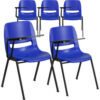 Flash Furniture Ergonomic Shell Chair - Right Handed Tablet Arm - Blue - 5 per Pack