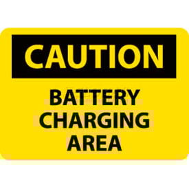 NMC C97RB OSHA Sign Caution Battery Charging Area 10"" X 14"" Yellow/Black