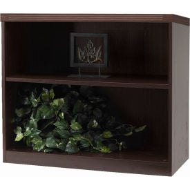 Safco® Aberdeen Series 36""W 2 Shelf Quarter Round with 1 Fixed Shelf Mocha