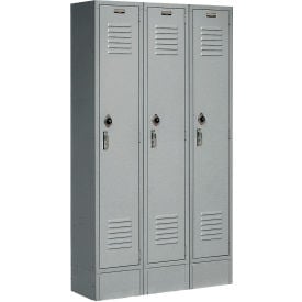 Global Industrial™ Paramount® 1-Tier 3 Door Locker 36""W x 12""D x 66""H Gray Assembled