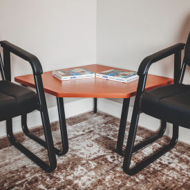 Interion® Corner End Table 30"" x 30"" Cherry Top
