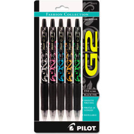 Pilot® G2 Fashion Premium Retractable Gel Pen 0.7mm Black Ink Assorted Barrel 5/Set