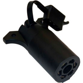 Buyers Products 7-Way Flat to 4-Way Round Plastic Trailer Connector Adapter w/ LED Tester - TC2074T
