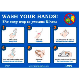 Wash Your Hands Sticker 7"" X 14"" Vinyl Adhesive