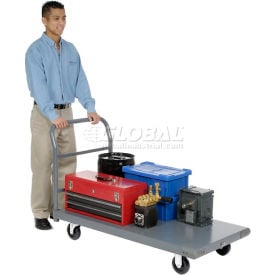 Global Industrial™ Steel Deck Platform Truck 36 x 24 1000 Lb. Capacity 5"" Polyurethane Casters