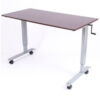 Luxor Standing Desk - Crank Adjustable Height - 59""L x 29-1/2""W - Walnut
