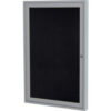 Ghent Enclosed Bulletin Board 1 Door 18""W x 24""H Black Recycled Rubber/Silver Frame