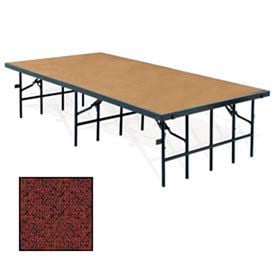 Portable Stage with Carpet - 96""L x 36""W x 32""H - Red