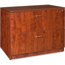 Lorell® 2-Drawer Lateral File - 35""W x 22""D x 29-1/2""H - Cherry - Essentials Series