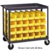 Quantum QRC-4D-239-16 1/2 Mobile Bin Cart With 16 10-3/4""D Stacking Bins Yellow 36"" x 24"" x 35-1/2""