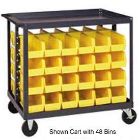 Quantum QRC-4D-239-16 1/2 Mobile Bin Cart With 16 10-3/4""D Stacking Bins Yellow 36"" x 24"" x 35-1/2""