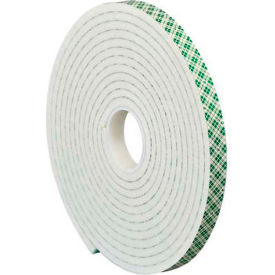 3M™ 4004 Double Sided Foam Tape 1"" x 5 Yds. 1/4"" Thick Natural
