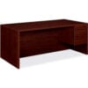 HON® Wood Desk - Single Right Pedestal - 72"" - Mahogany - 10500 Series