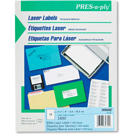 Avery® Pres-A-Ply Laser Address Labels 1-1/3 x 4 White 1400/Box