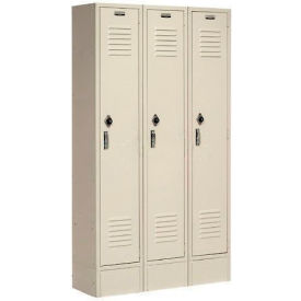Global Industrial™ Paramount® 1-Tier 3 Door Locker 36""W x 15""D x 66""H Tan Assembled