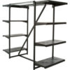 Double Hangrail Frame w/ 8-24"" Black Shelves 1"" Square Tubing - Matte Black Frame