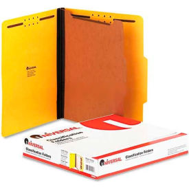 Universal® Pressboard Classification Folders Letter Four-Section Yellow 10/Box