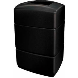 PolyTec™ Rectangular Waste Container Black 40 Gallon