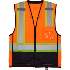 Ergodyne® GloWear® 8251HDZ-BK Two Tone Hi-Vis Safety Vest ANSI Class 2 4XL/5XL Orange