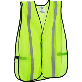 Global Industrial™ Hi-Vis Safety Vest 1"" Reflective Strips Mesh Lime One Size