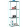 Nexel® 4 Shelf Poly-Green® Wire Shelving Unit Starter 30""W x 21""D x 86""H