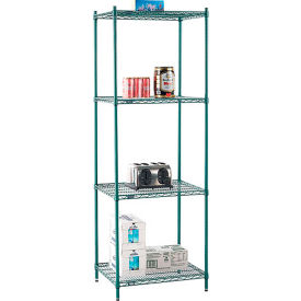 Nexel® 4 Shelf Poly-Green® Wire Shelving Unit Starter 30""W x 21""D x 86""H