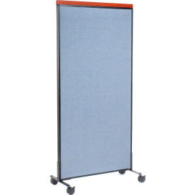 Interion® Mobile Deluxe Office Partition Panel 36-1/4""W x 100-1/2""H Blue