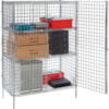 Nexel® 1-Tier 2 Door Security Wire Shelving Unit 2 Shelf 60""Wx24""Dx66""H Chrome Unassembled