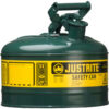 Justrite® Type I Steel Safety Can 1 Gallon (4L) Self-Close Lid Green 7110400