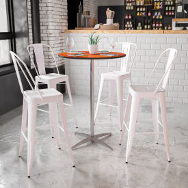 Flash Furniture 30"" Round Cocktail Table With 30"" & 42"" Leg Columns Natural