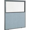 Interion® Office Partition Panel with Partial Window 60-1/4""W x 72""H Blue