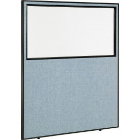 Interion® Office Partition Panel with Partial Window 60-1/4""W x 72""H Blue